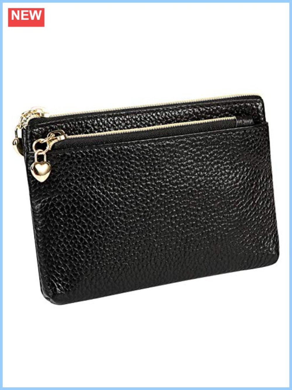 Genuine Leather Coin Purse Zipper Pouch Change Wallet Card Holder